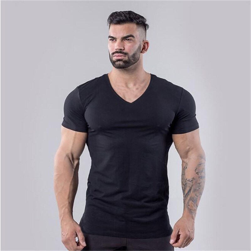 Men's Solid V-Neck T-Shirt