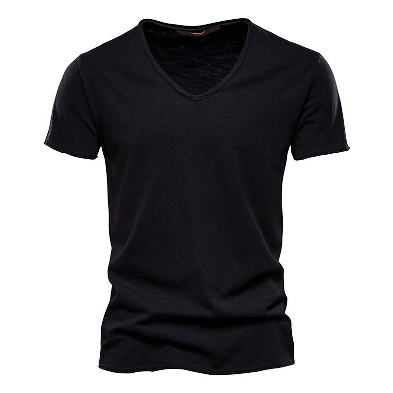 Men's Moisture Wicking Plain V Neck Short Sleeve T-shirt