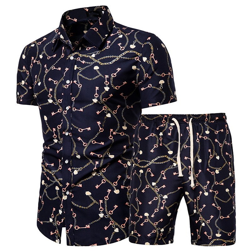 Men's printed shirt set