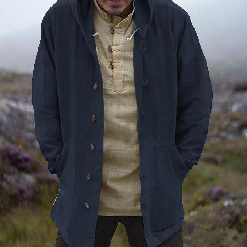 spring and autumn new men's retro solid color casual thin shirt jacket spot