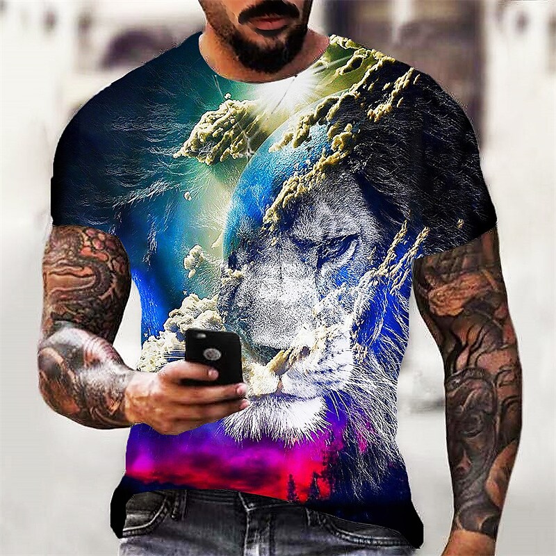 Men's 3D Abstract Print T-Shirt
