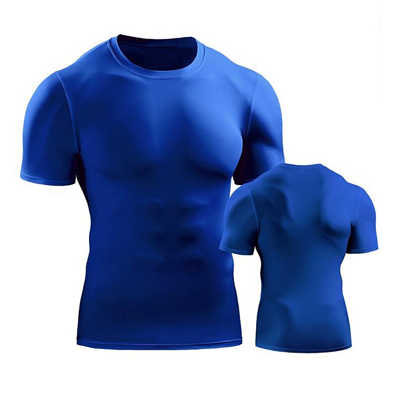 short-sleeved men's summer sports running short-sleeved t-shirt handsome round neck tight t-shirt quick-drying breathable perspiration basketball shirt