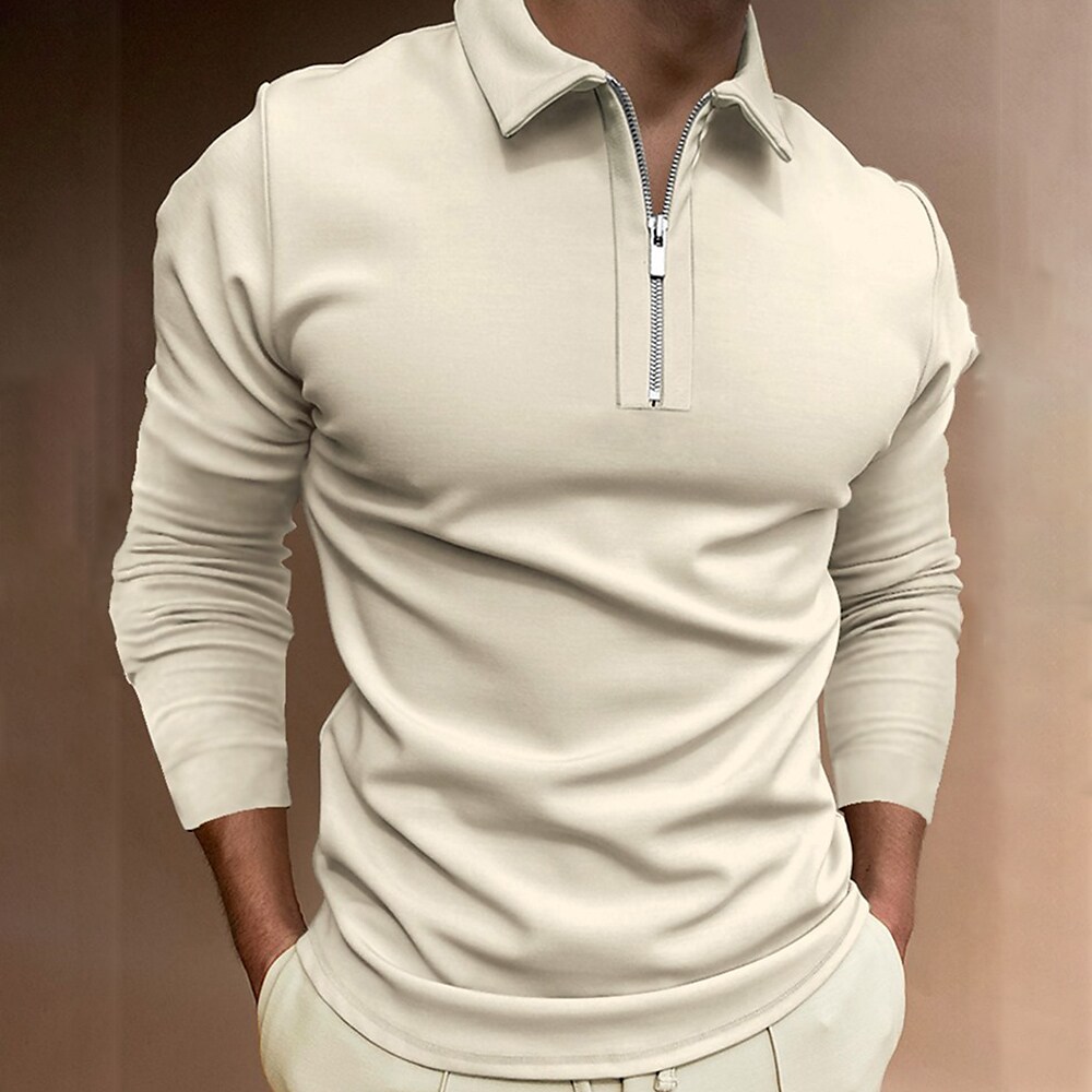 Men's beige breathable shirt