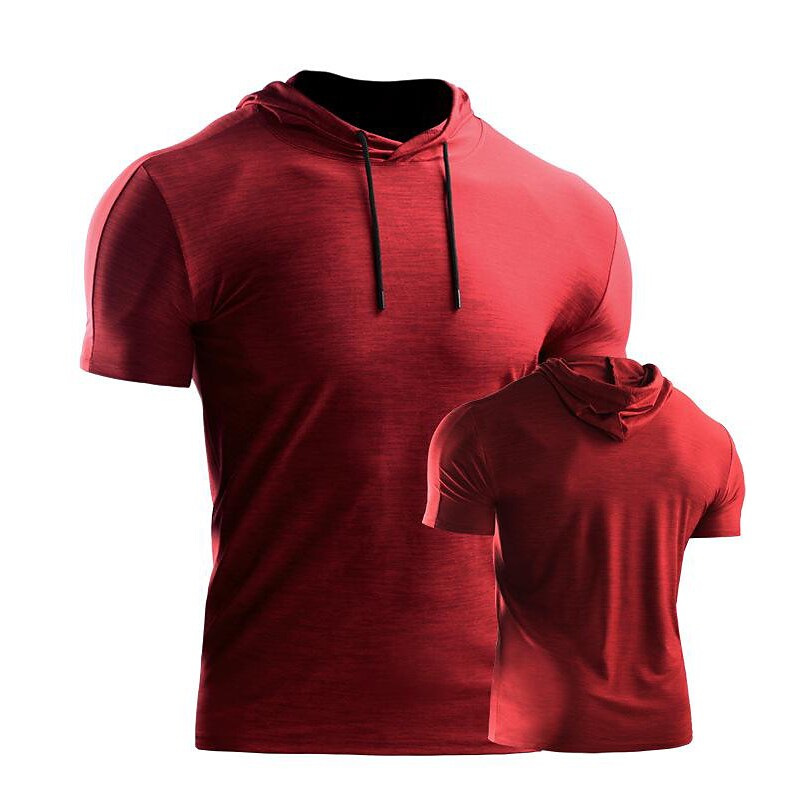 Summer fitness t-shirt quick-drying hooded tracksuit