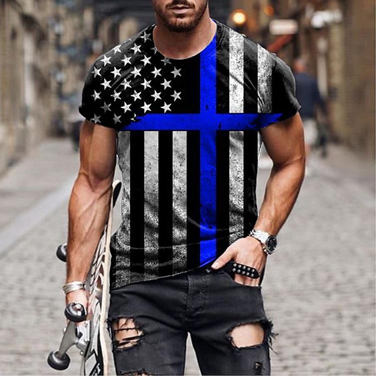 Men camouflage print short-sleeved t-shirt men's clothing