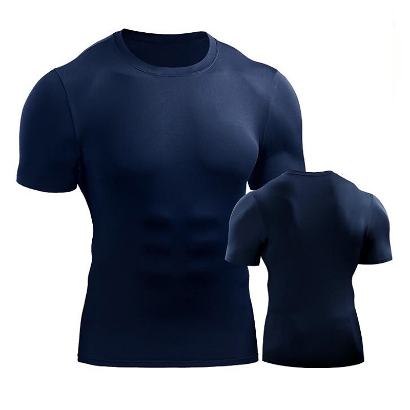 short-sleeved men's summer sports running short-sleeved t-shirt handsome round neck tight t-shirt quick-drying breathable perspiration basketball shirt