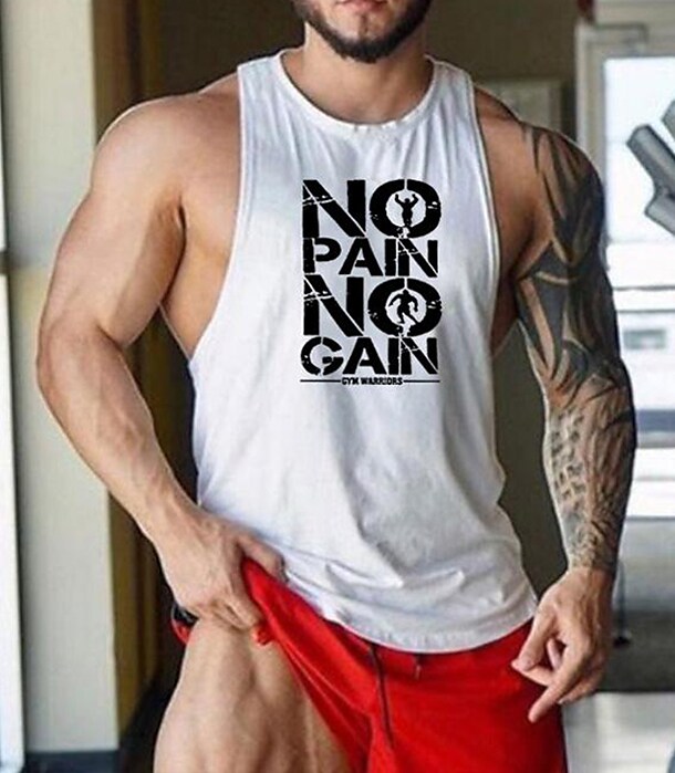 NO PAIN NO GAIN loose sports vest