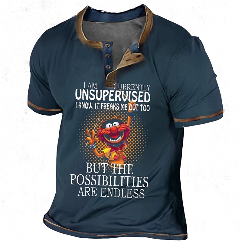 Men's I Am Currently Unsupervised I Know It Freaks Me Out Too Henley S