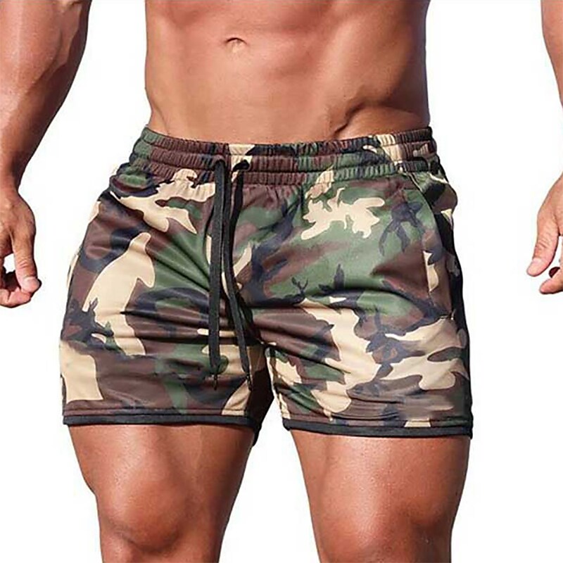 Men's Running Drawstring Elastic Waist Casual Daily  Workout Shorts