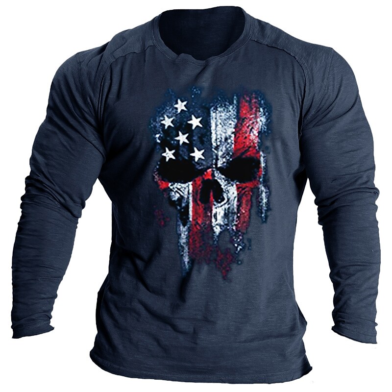 Men's Vintage Skull Print T-Shirt