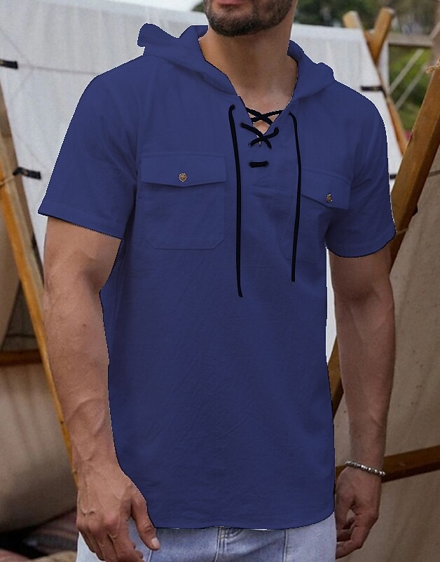 Men's cotton and linen work shirt