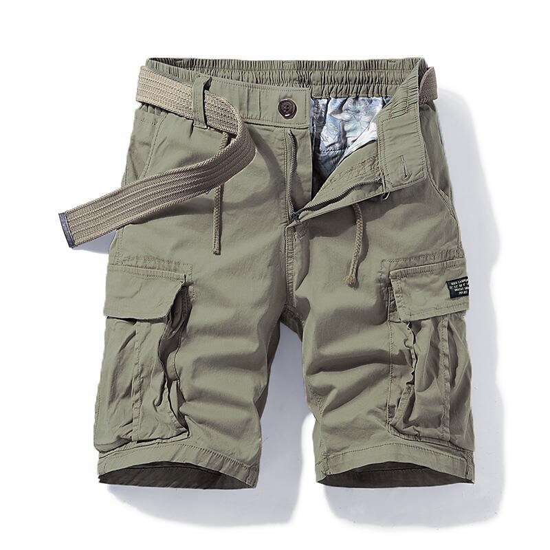 Men's  Hiking  Multi Pocket Plain Patchwork  Cargo Shorts