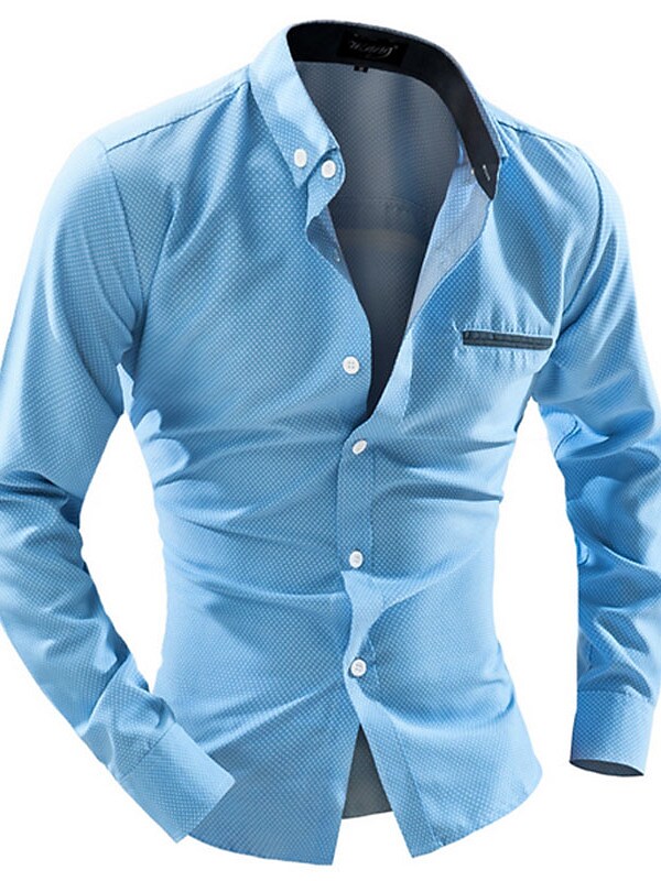 Men's shirt solid color long sleeve