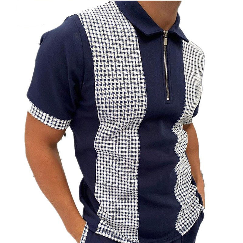 Men's navy blue striped shirt