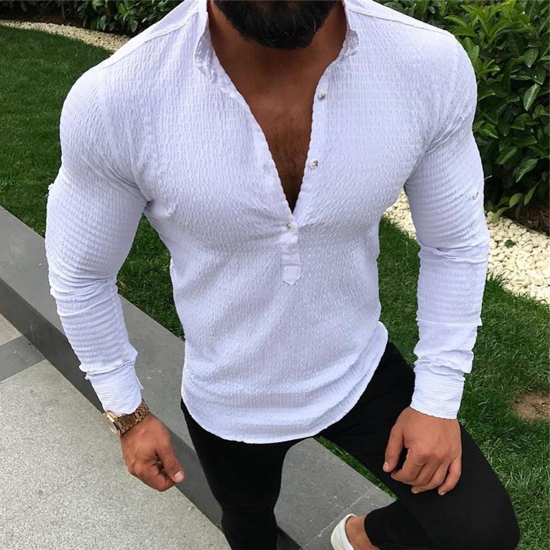 Casual Solid Color Tight Shirt 