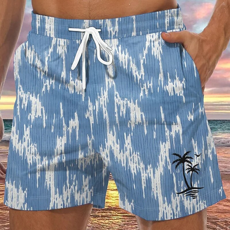 Men's Beach Drawstring with Mesh lining Elastic Waist  Quick Dry Swim Shorts