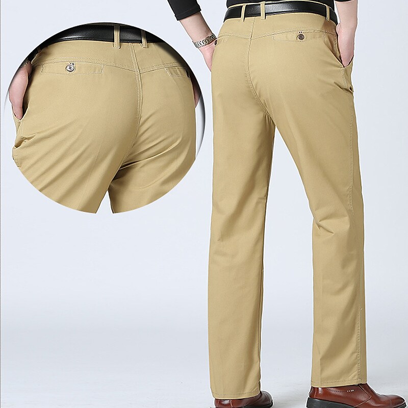 Men's Straight Leg Plain Comfort Breathable Sports Stylish High Waist 