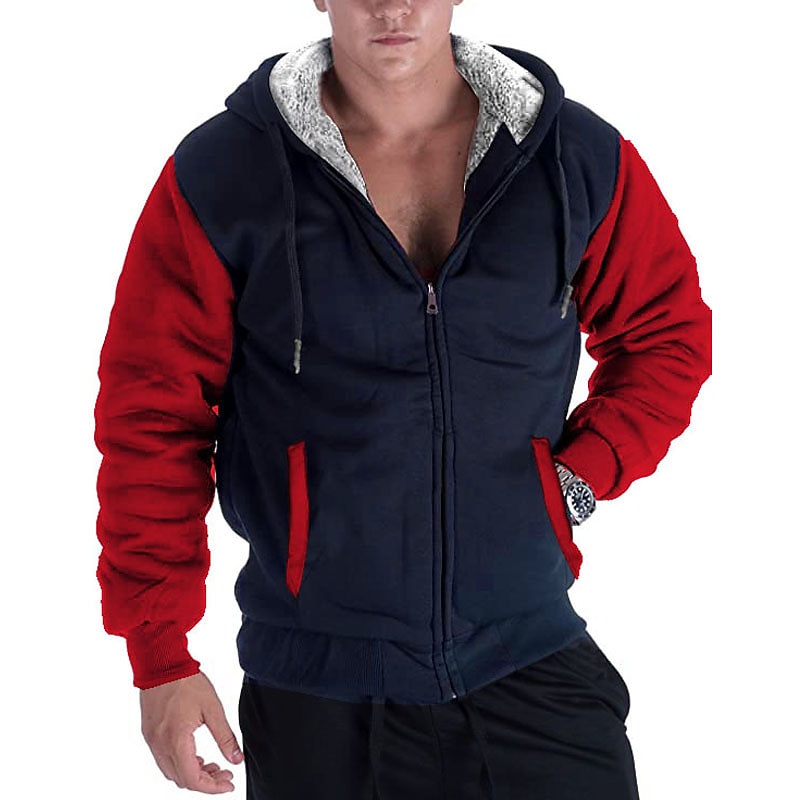 Men's sweater hooded autumn and winter men's baseball uniform men's Korean version sports fleece thickened men's jacket