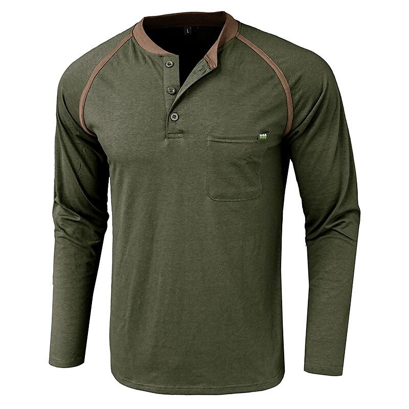 2023 Men's Long-Sleeved Henley Shirt