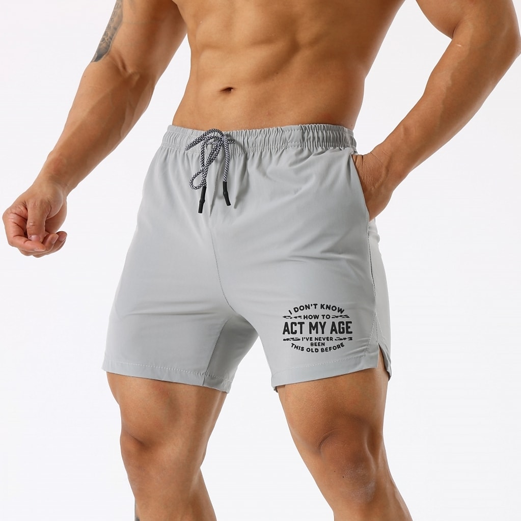 Men's Running  Gym Drawstring Side Pockets  Athletic Breathable Soft Quick Dry Shorts