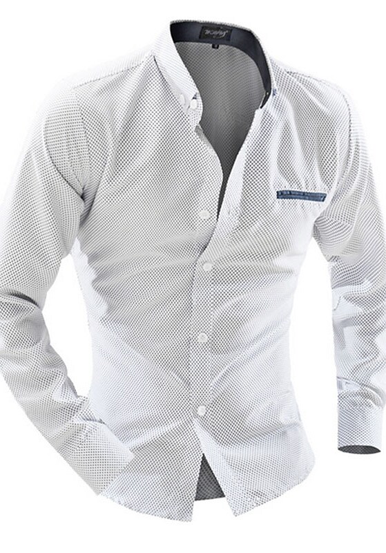 Men's shirt solid color long sleeve