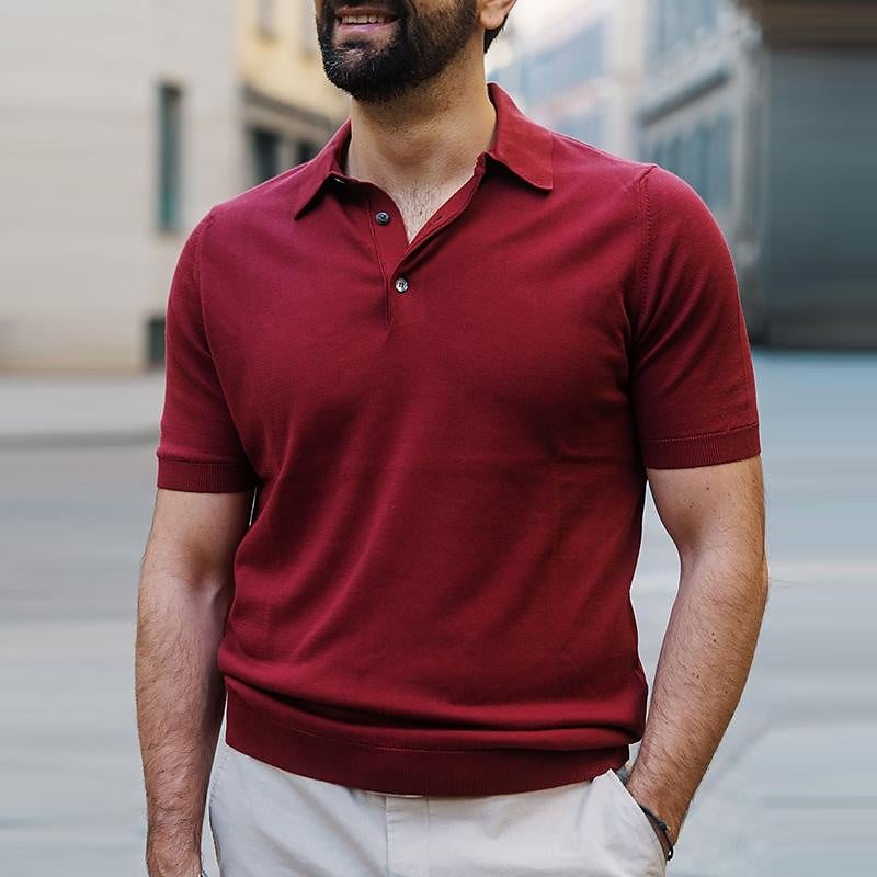 Men's lapel polo shirt