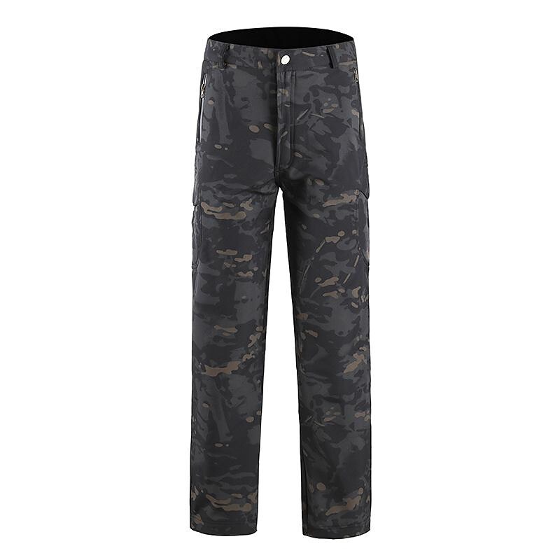 factory direct sales autumn and winter men's outdoor sports tactical pants three-in-one fleece soft shell waterproof camouflage assault pants