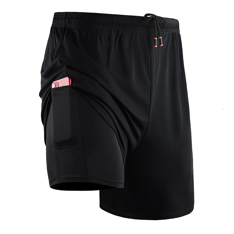 Men's fake two piece casual shorts