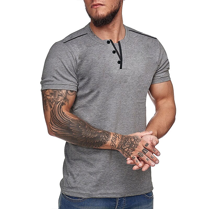 Men's Solid Color Plus Size T-Shirt