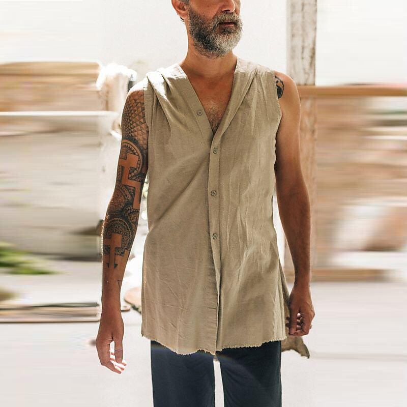 Men's sleeveless hooded vest