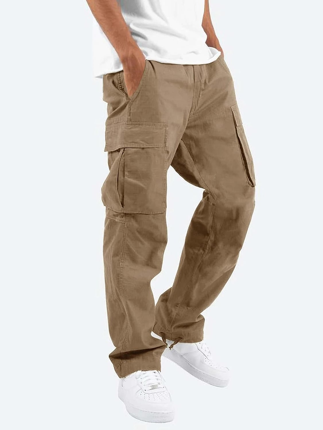 Men's workwear pants elastic band foreign trade multi-pocket casual pants