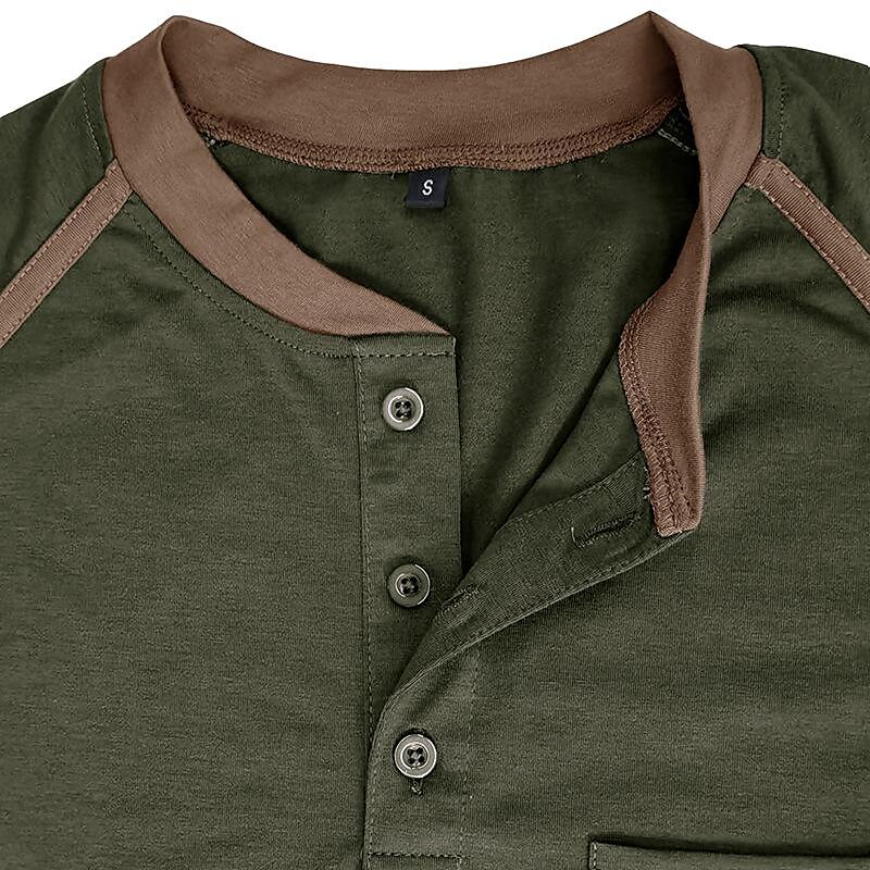 2023 Men's Long-Sleeved Henley Shirt