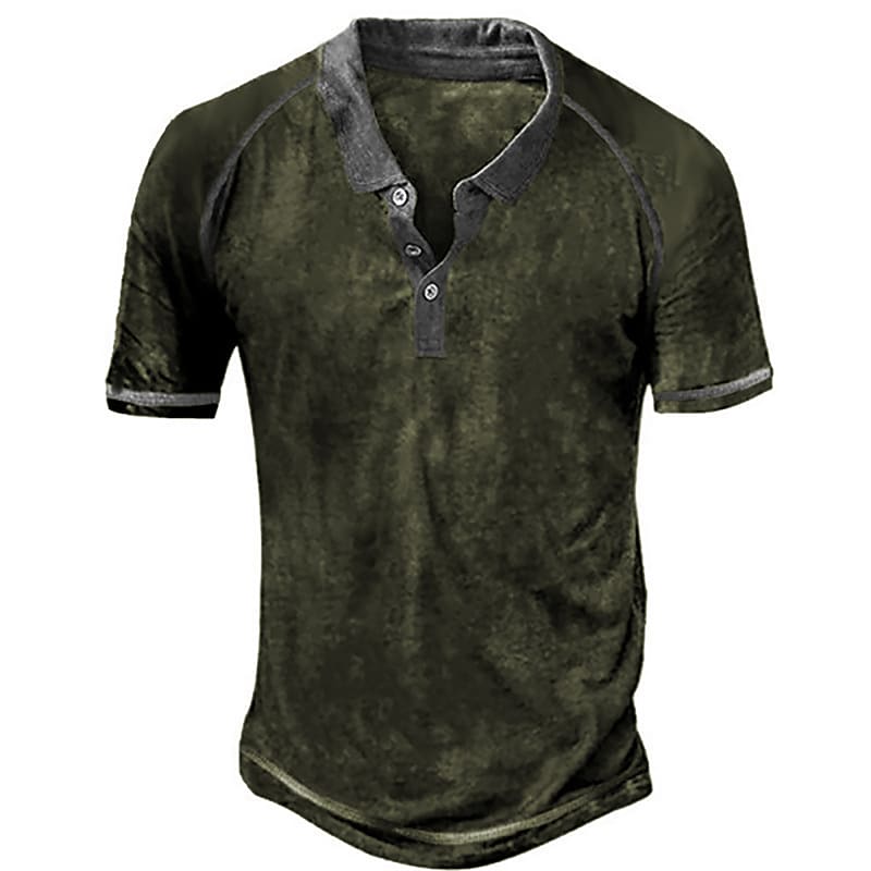 Men's Outdoor Casual Street Golf Breathable Comfortable Solid Color Shorts Sleeve POLO Shirt