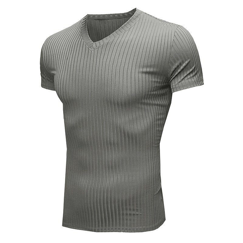 Men's Solid Color Plus Size Crew Neck Casual T-Shirt