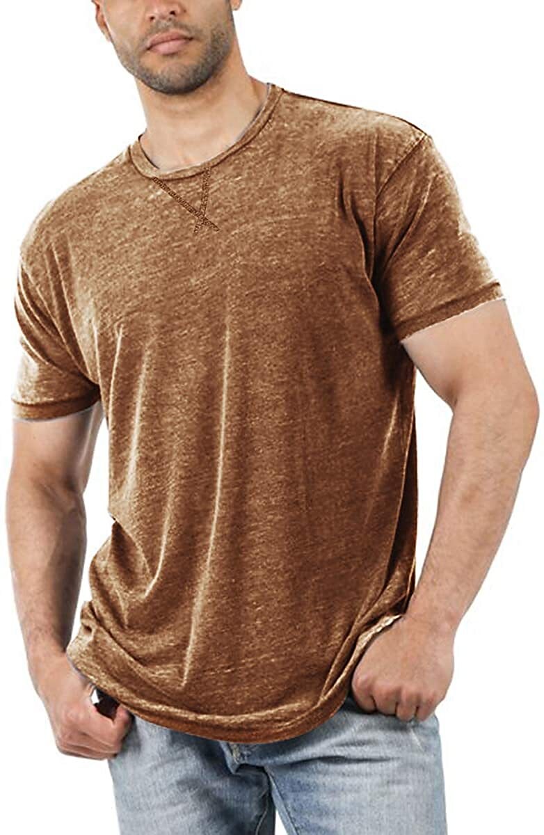 Men's T shirt Tee Solid Color Crew Neck Casual Work Tops Casual Cool Green White Black