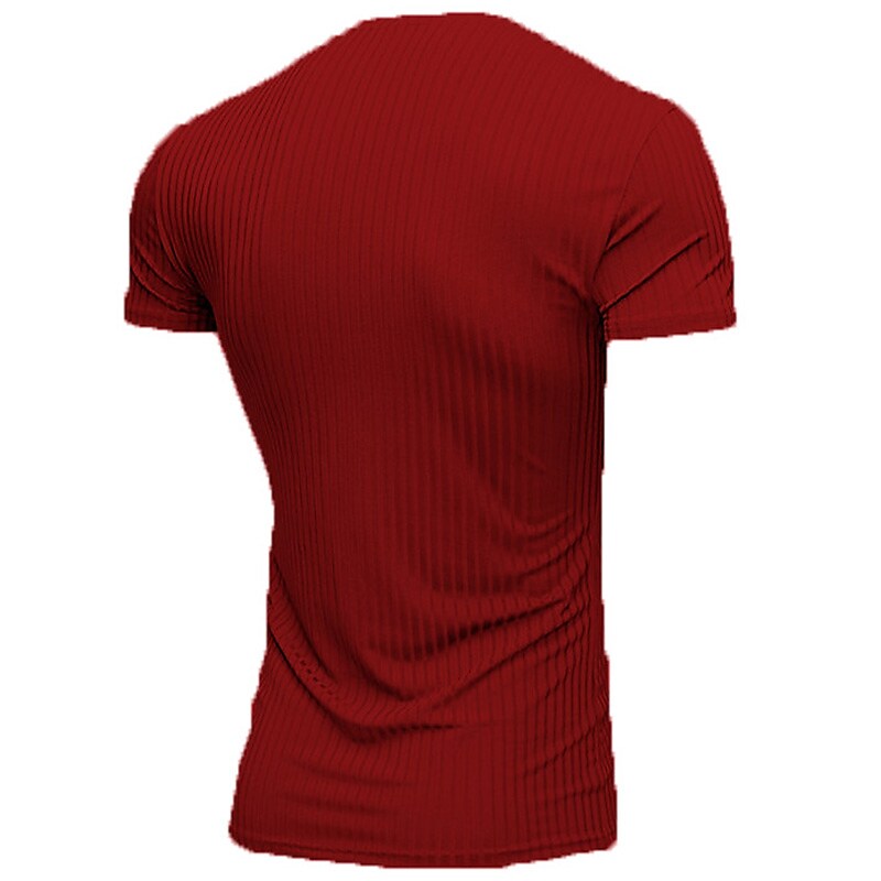 Men's Plain V Neck  Muscle Short Sleeves T-shirt 