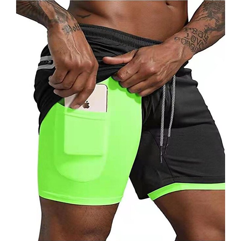Men's Stylish Casual / Sporty Active Shorts Drawstring Pocket Elastic Waist Short Pants Sports Outdoor Daily Micro-elastic Solid Color Comfort Breathable Mid Waist Green Army Green Dark Gray Red