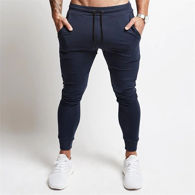 muscle boy fitness training pencil pants elastic leg trousers men's autumn thin running sports pants