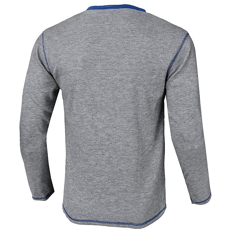 2023 Men'S Long-Sleeved Knitted Waffle Henley Shirt