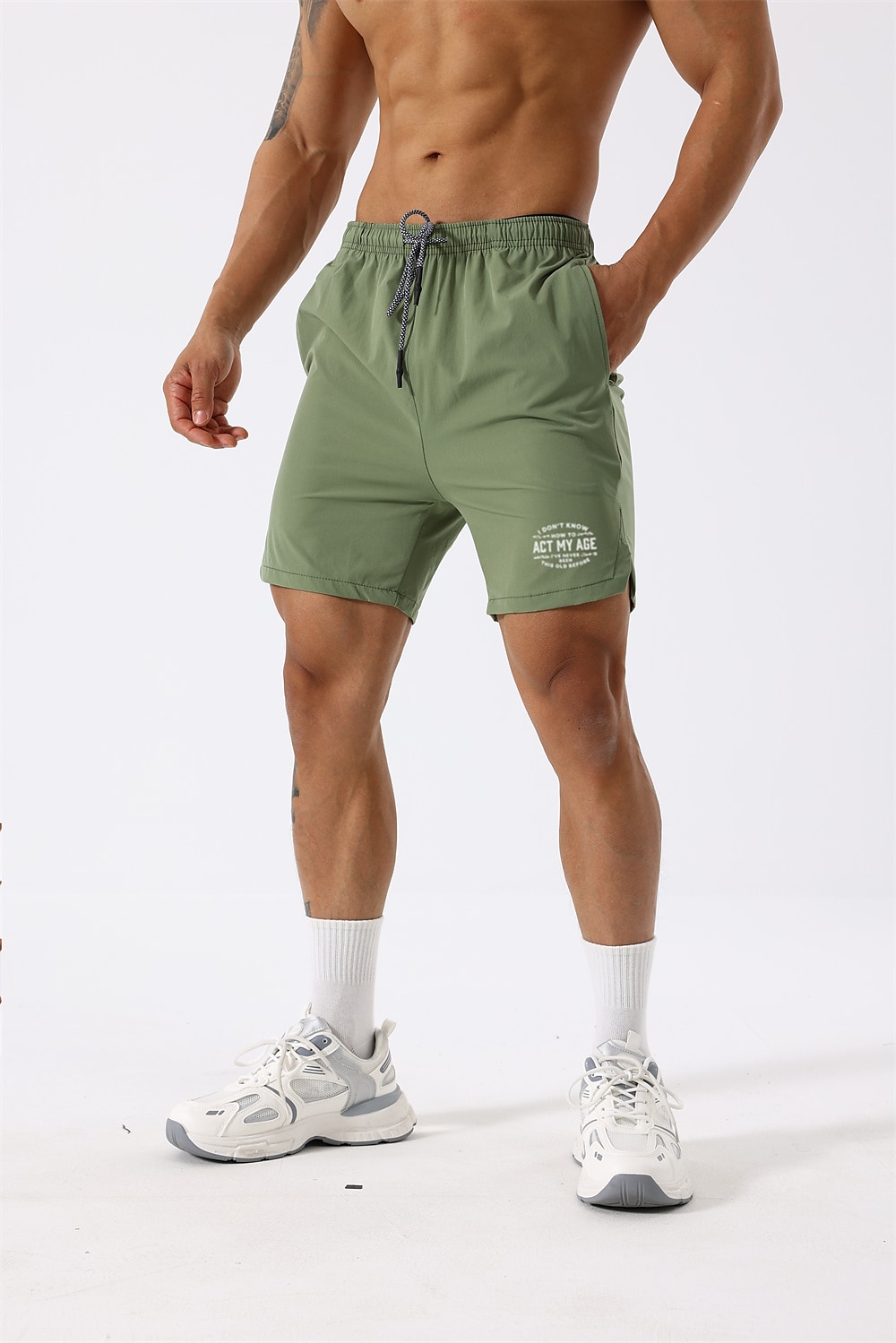 Men's Running  Gym Drawstring Side Pockets  Athletic Breathable Soft Quick Dry Shorts