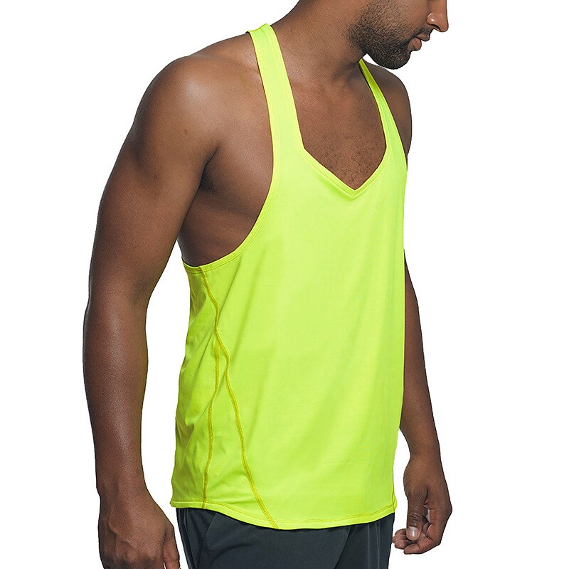 Men's  Plain V Neck Muscle Sleeveless Tank Top Vest 