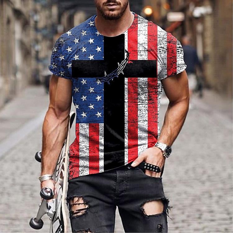 Men camouflage print short-sleeved t-shirt men's clothing
