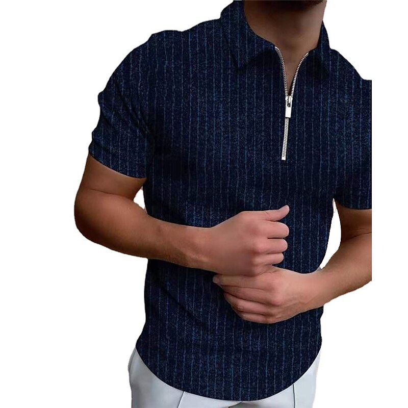 Men's striped zipper shirt