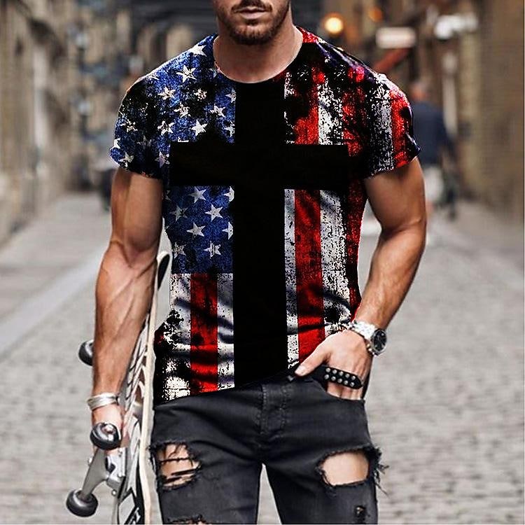 Men camouflage print short-sleeved t-shirt men's clothing