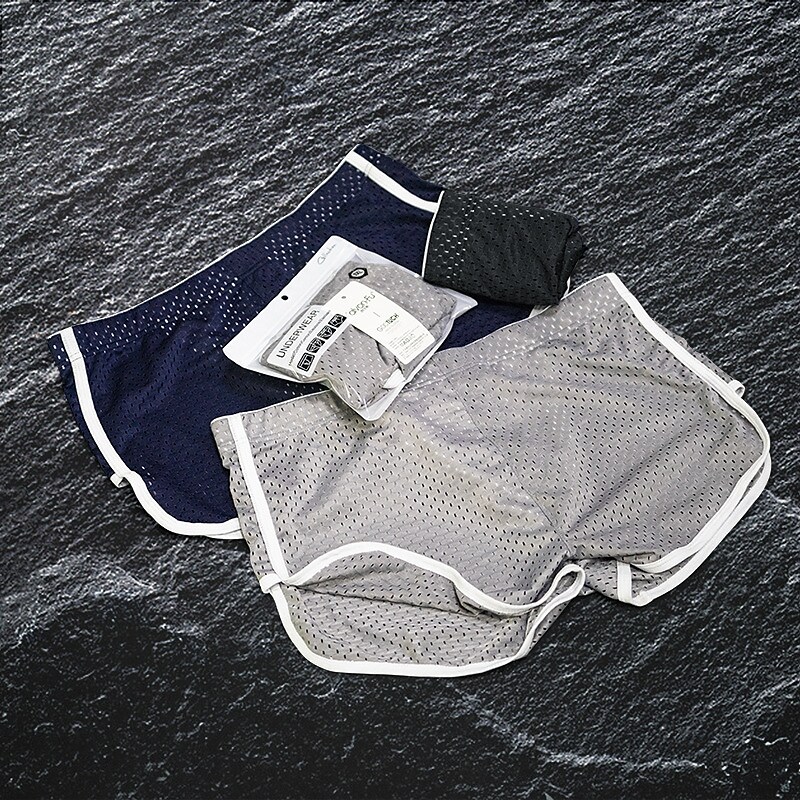 Men's 1pack  Basic Hole Polyester Antibacterial Leak Proof Pure Color Panties  Boxers 