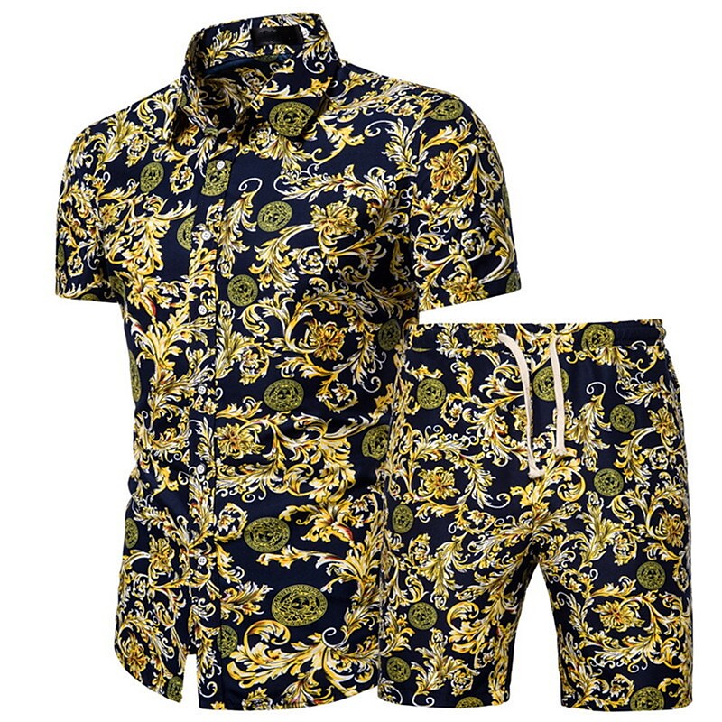 Men's printed shirt set