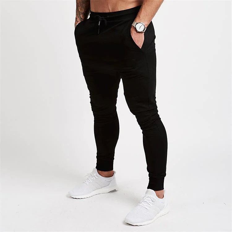 muscle boy fitness training pencil pants elastic leg trousers men's autumn thin running sports pants