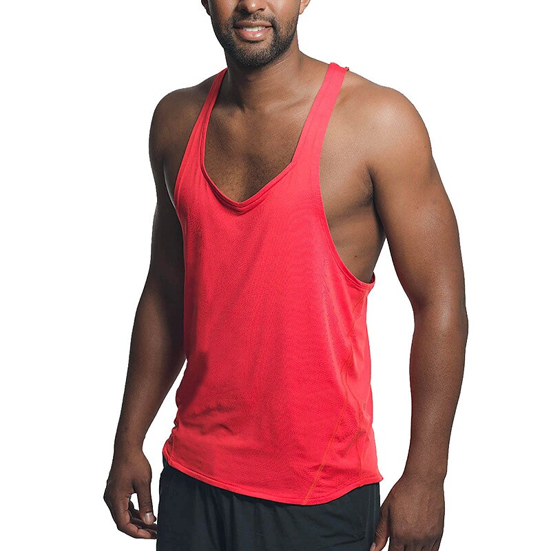 Men's  Plain V Neck Muscle Sleeveless Tank Top Vest 