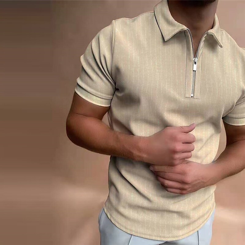 Men's striped zipper shirt