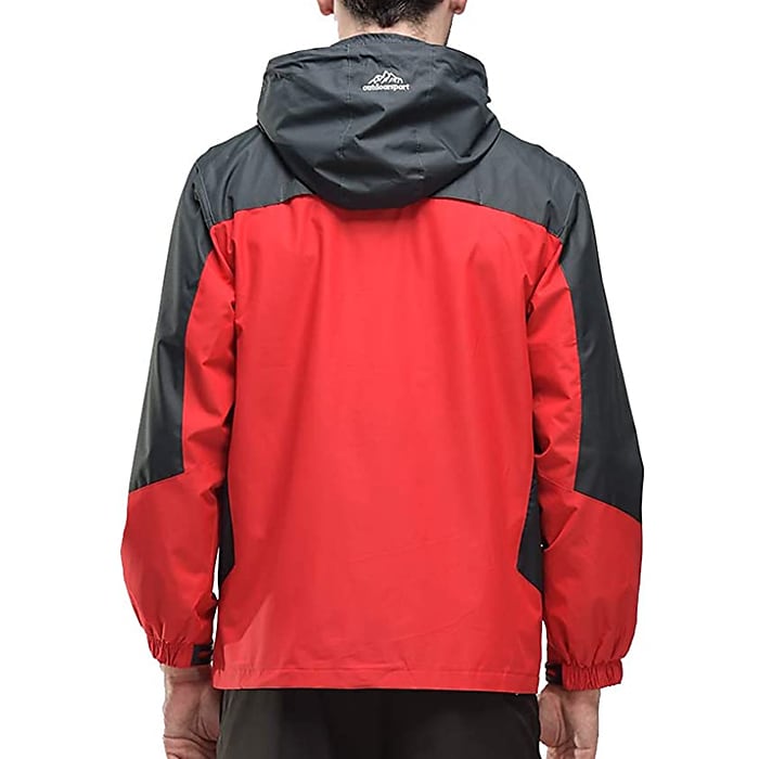 Men waterproof rain jacket gorpcore windproof raincoat sportswear outdoor hiking traveling cycling detachable hooded trench coat softshell running jackets lightweight thermal warm winter jacket